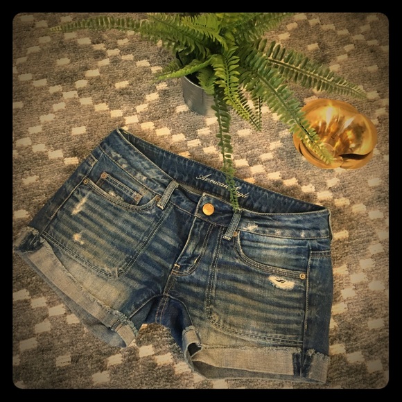 American Eagle Outfitters Pants - AEO Distressed Midi Shorts